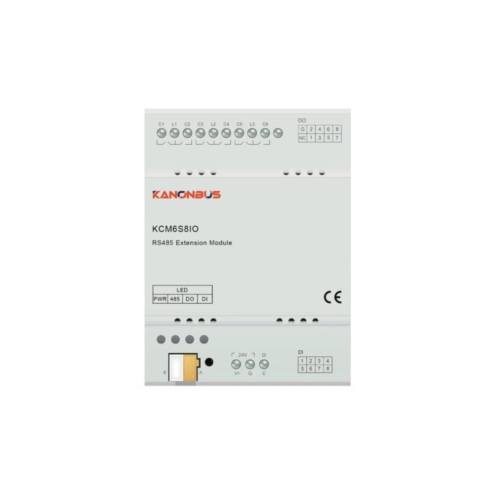 Module Mở Rộng RS485 Modbus RTU 6 Relay 8DI 8DO - Kanonbus KCM6S8IO