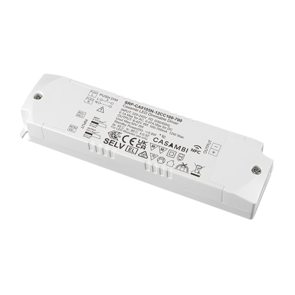 LED Driver CC Casambi 12W 6-42V 1 kênh NFC - SRP-CA9105N-12CC100-700