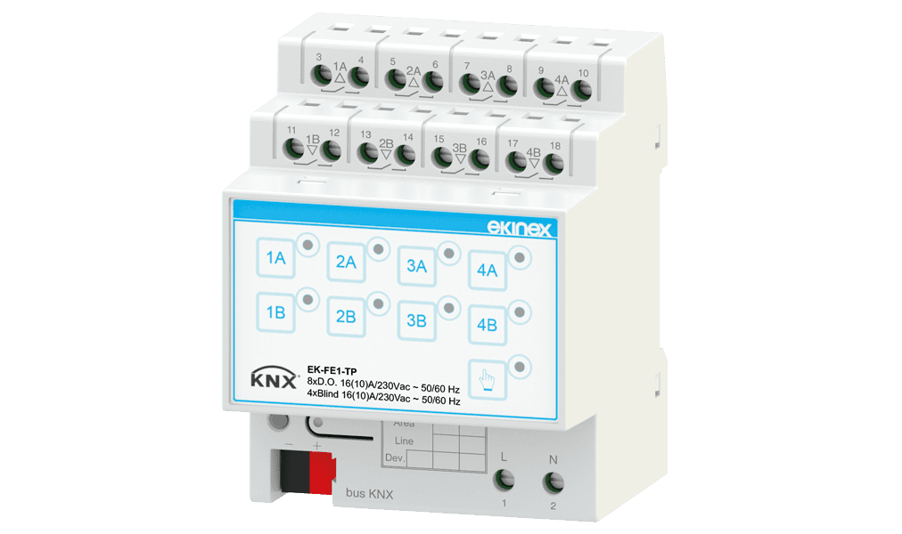 Bộ điều khiển đóng/cắt 8 kênh KNX Ekinex - EK-FE1-TP
