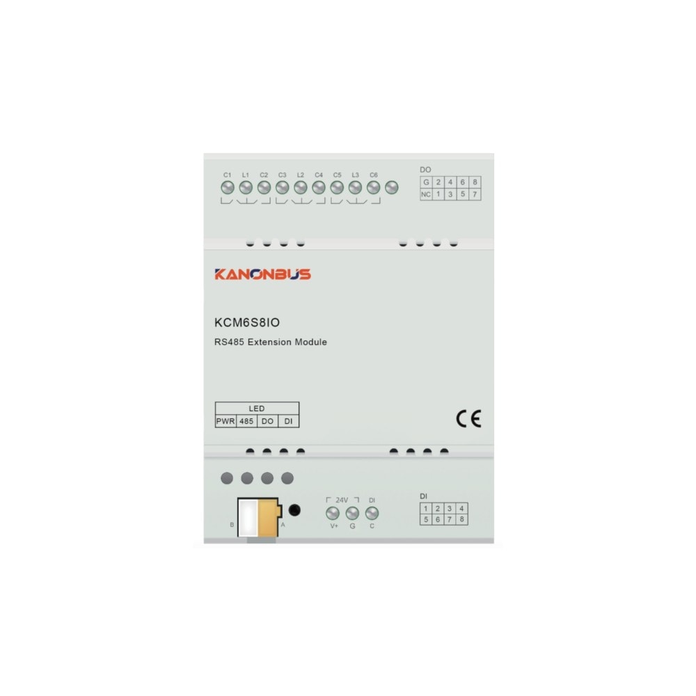 Module Mở Rộng RS485 Modbus RTU 6 Relay 8DI 8DO - Kanonbus KCM6S8IO