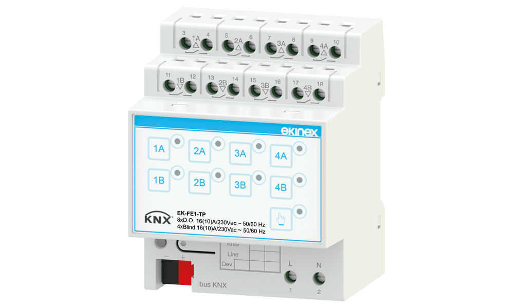 Bộ điều khiển đóng/cắt 8 kênh KNX Ekinex - EK-FE1-TP