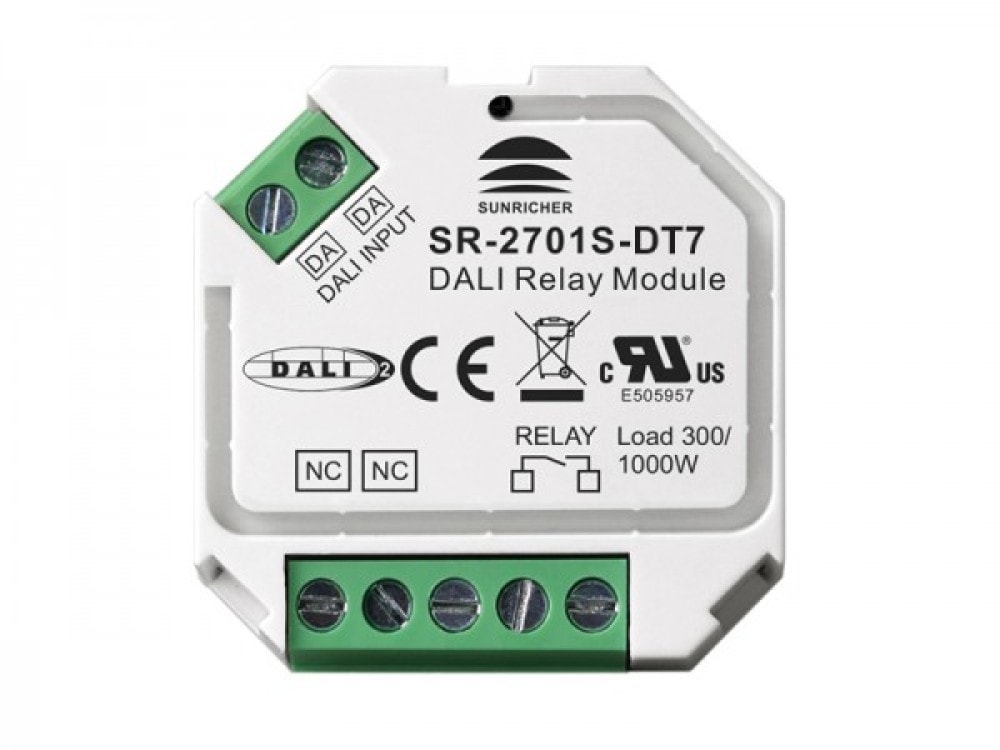Bộ Gateway chuyển đổi DALI sang Relay 1 Kênh Sunricher SR-2701S-DT7