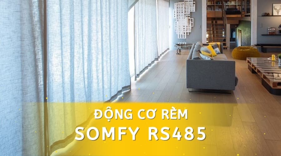 Động cơ rèm Somfy RS485: Giải pháp điều khiển tối ưu cho rèm cuốn và rèm kéo ngang