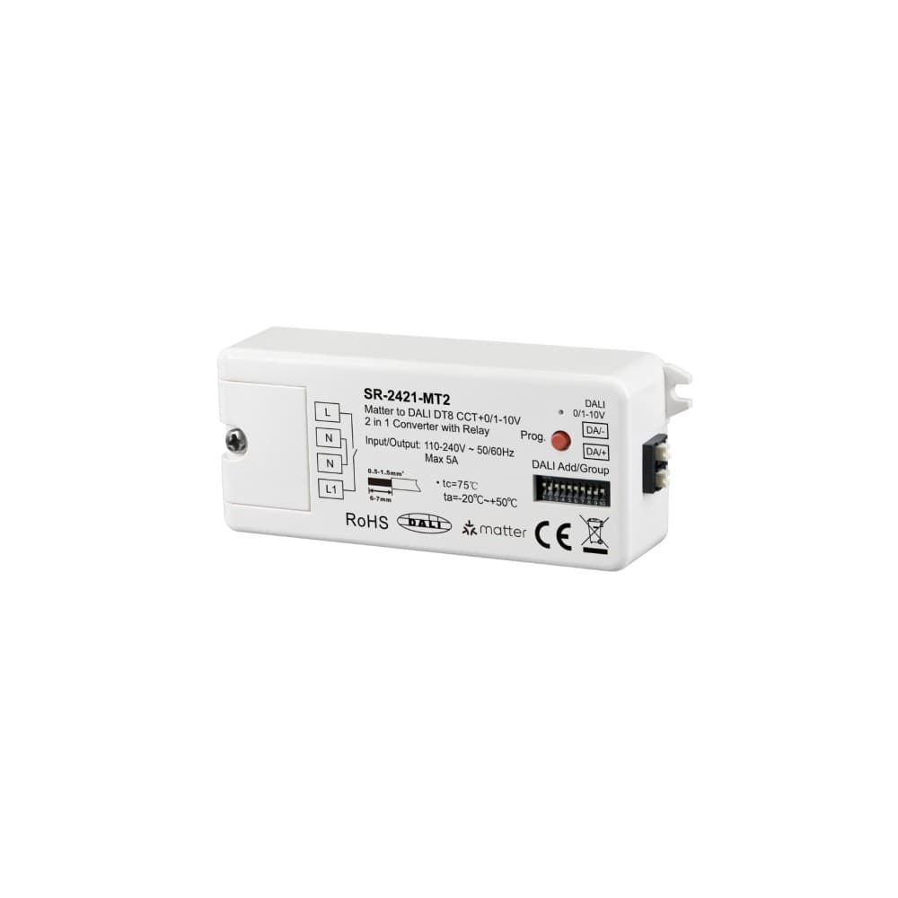 Bộ chuyển đổi Matter Thread sang DALI DT8 CCT+0/1-10V 2-in-1 Sunricher - SR-2421-MT2