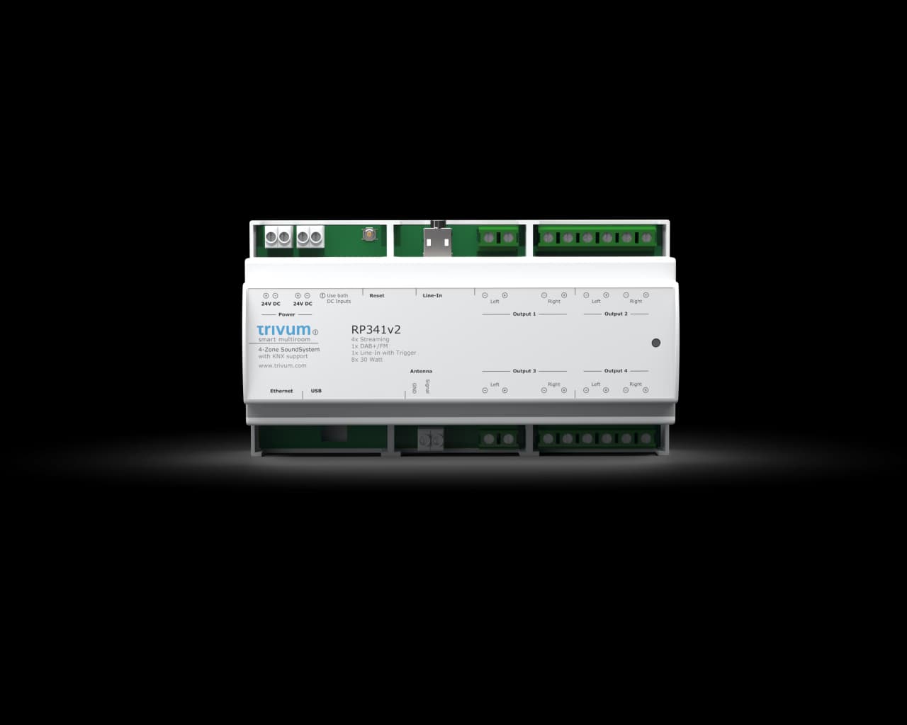 Trivum RP341 V2: Âm Thanh Đa Vùng 4 Zone Gắn DIN Rail