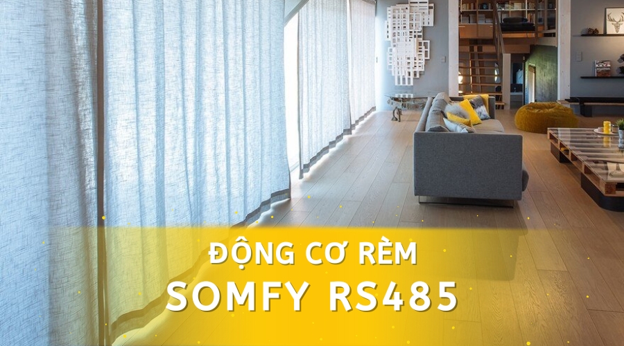 Động cơ rèm Somfy RS485: Giải pháp điều khiển tối ưu cho rèm cuốn và rèm kéo ngang