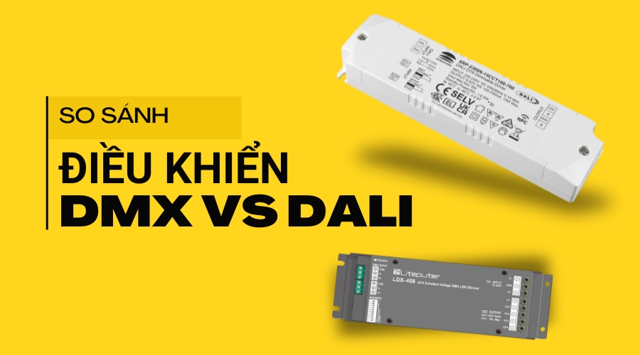 So sánh điều chỉnh độ sáng đèn LED bằng driver DALI và DMX – Nên chọn phương án nào?