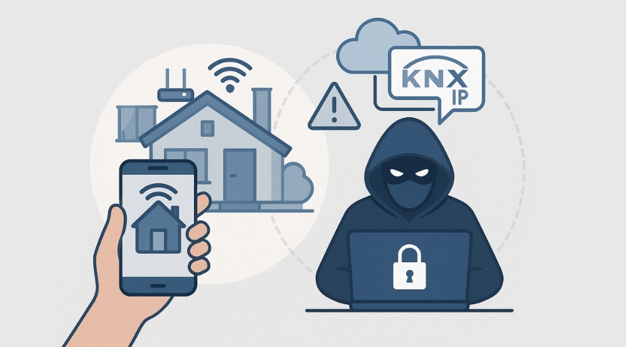 Có những rủi ro nào xảy ra khi hệ thống KNX không được bảo mật đúng cách?