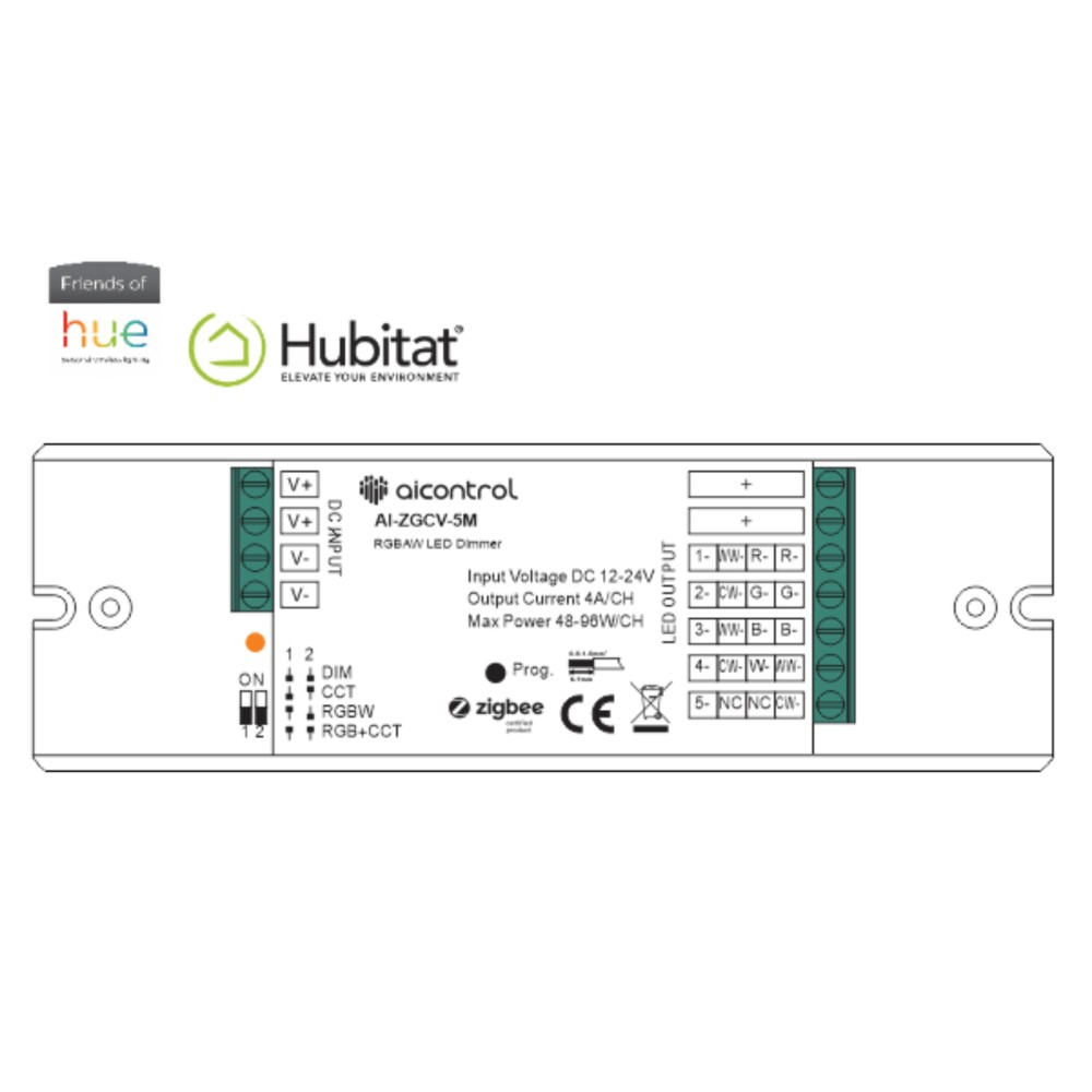 Bộ điều khiển LED dây CV RGBW ZigBee Matter - AI-ZGCV-5M slide 2