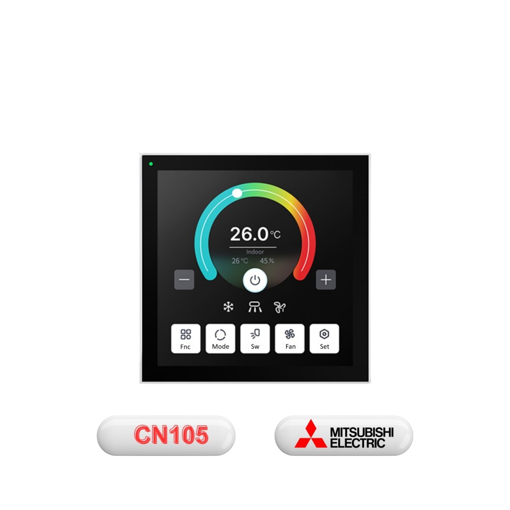 Bảng điều khiển thermostat Matter Wifi Mitsubishi Electric cổng CN105, tương thích Apple Home, Alexa, Google Home  - 81MTAC01MIT
