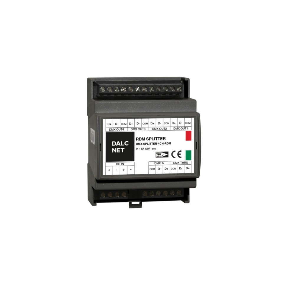 Bộ chia tín hiệu DMX/RDM 4 kênh DALCNET - DMX-SPLITTER-4CH-RDM