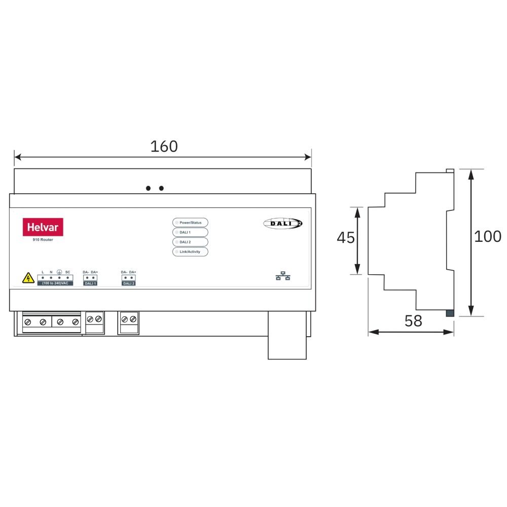 Bộ điều khiển chiếu sáng DALI 2, 2 ngõ ra Helvar - 910 slide 2
