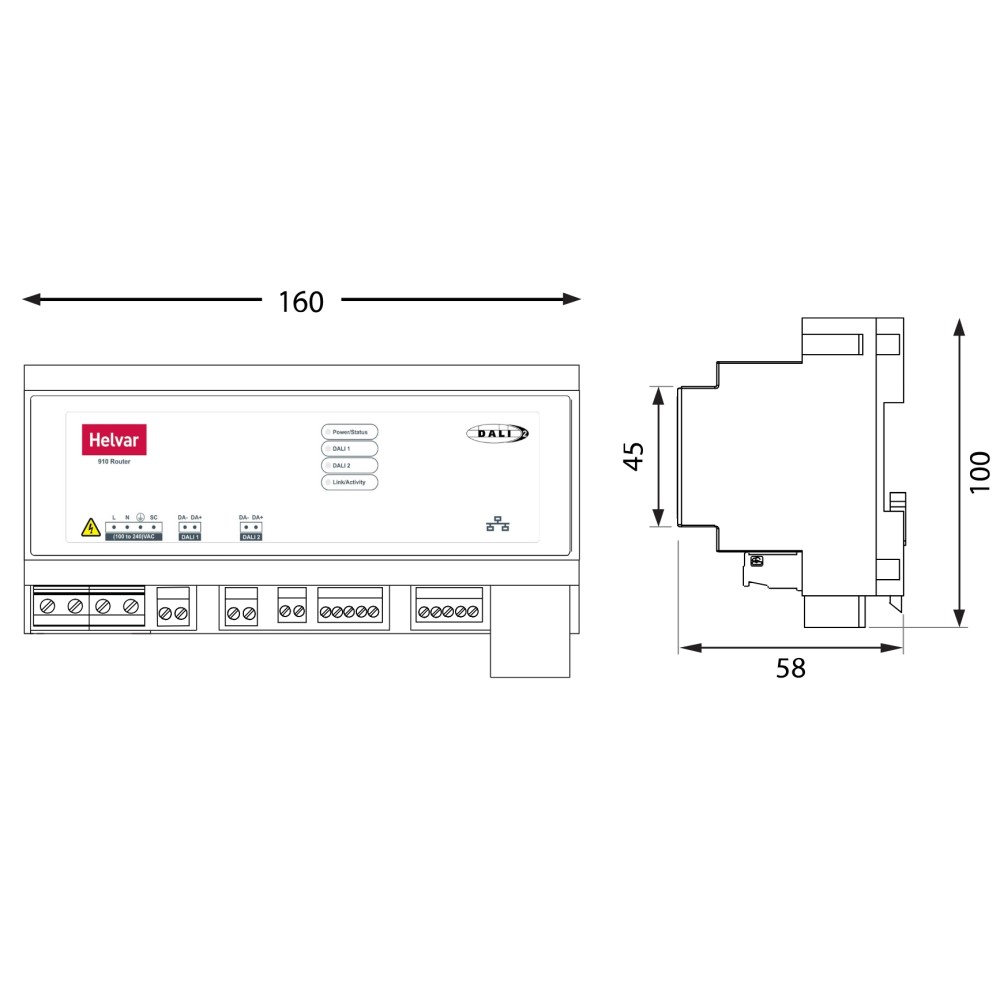 Bộ điều khiển chiếu sáng DALI 2, S-DIM, 2 ngõ ra DMX Helvar - 920 slide 2