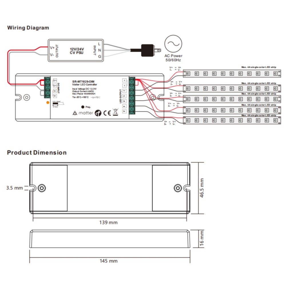 Bộ điều khiển LED Matter + Zigbee DIM CV Sunricher - SR-MT1029-DIM slide 1