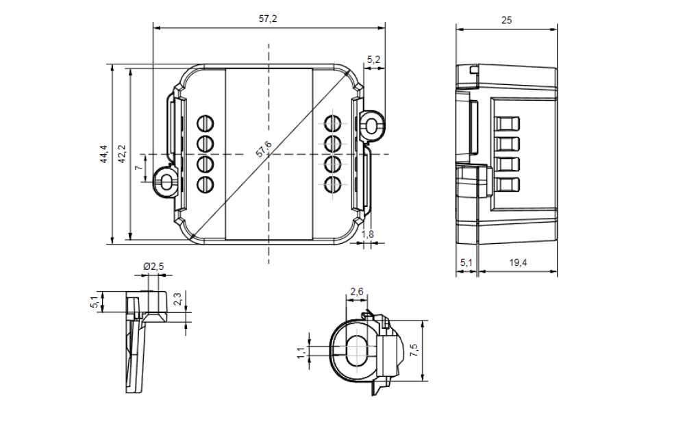 Bộ dimmer LED CV DALI 12/24/48V 8A DALCNET - DLB1248-1CV slide 2