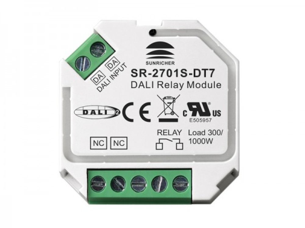 Bộ Gateway chuyển đổi DALI sang Relay 1 Kênh Sunricher SR-2701S-DT7