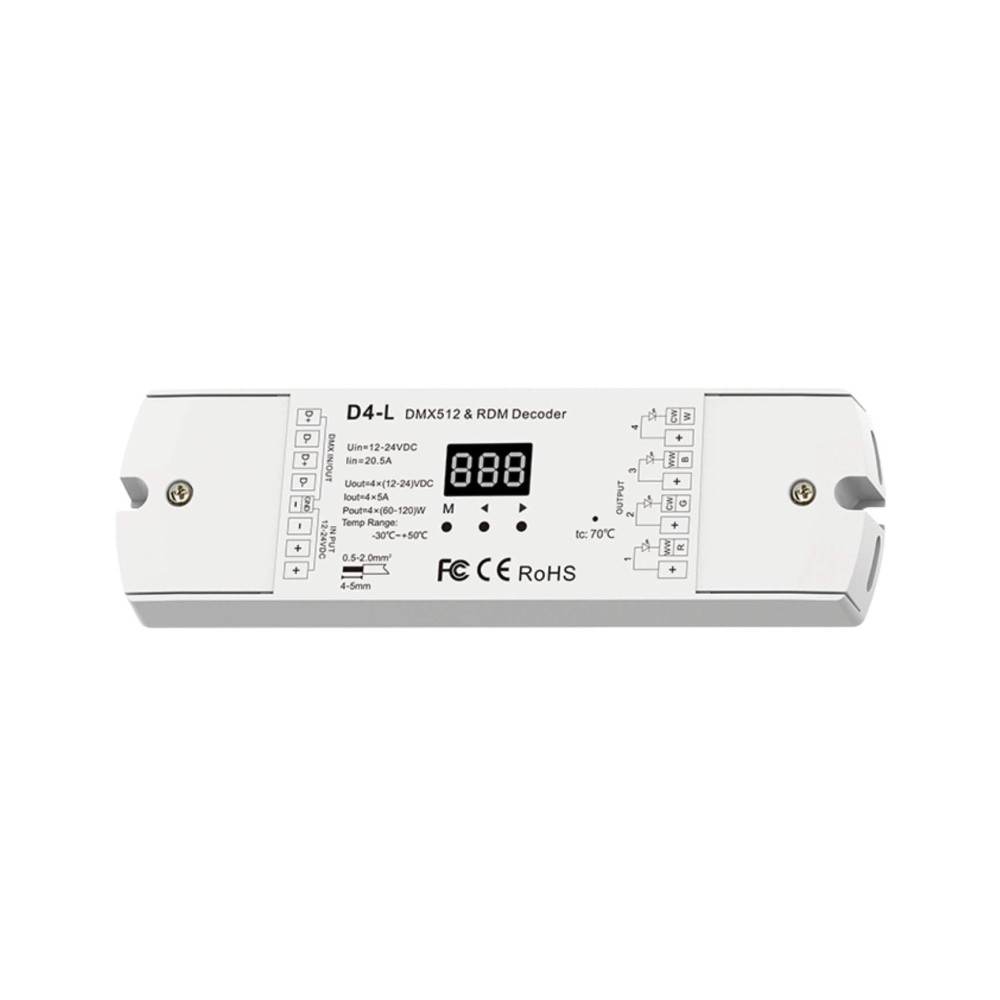 Bộ giải mã DMX 4 kênh*5A 12-24VDC CV - D4-L slide 1