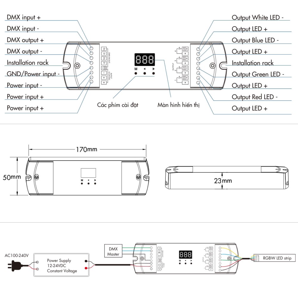Bộ giải mã DMX 4 kênh*5A 12-24VDC CV - D4-L slide 2