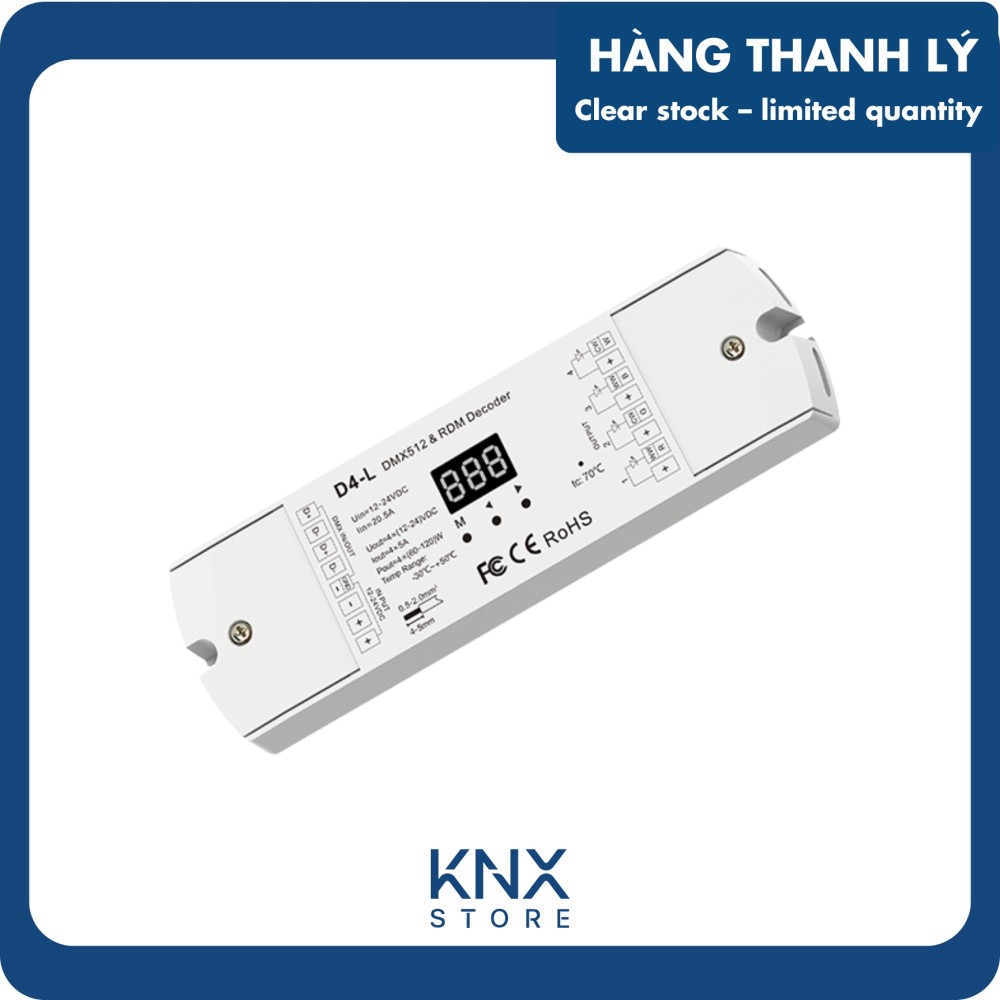 Bộ giải mã DMX 4 kênh*5A 12-24VDC CV - D4-L