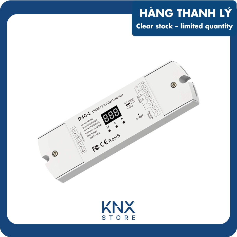 Bộ giải mã DMX512 & RDM 4 kênh (150-500mA) CC - D4C-L