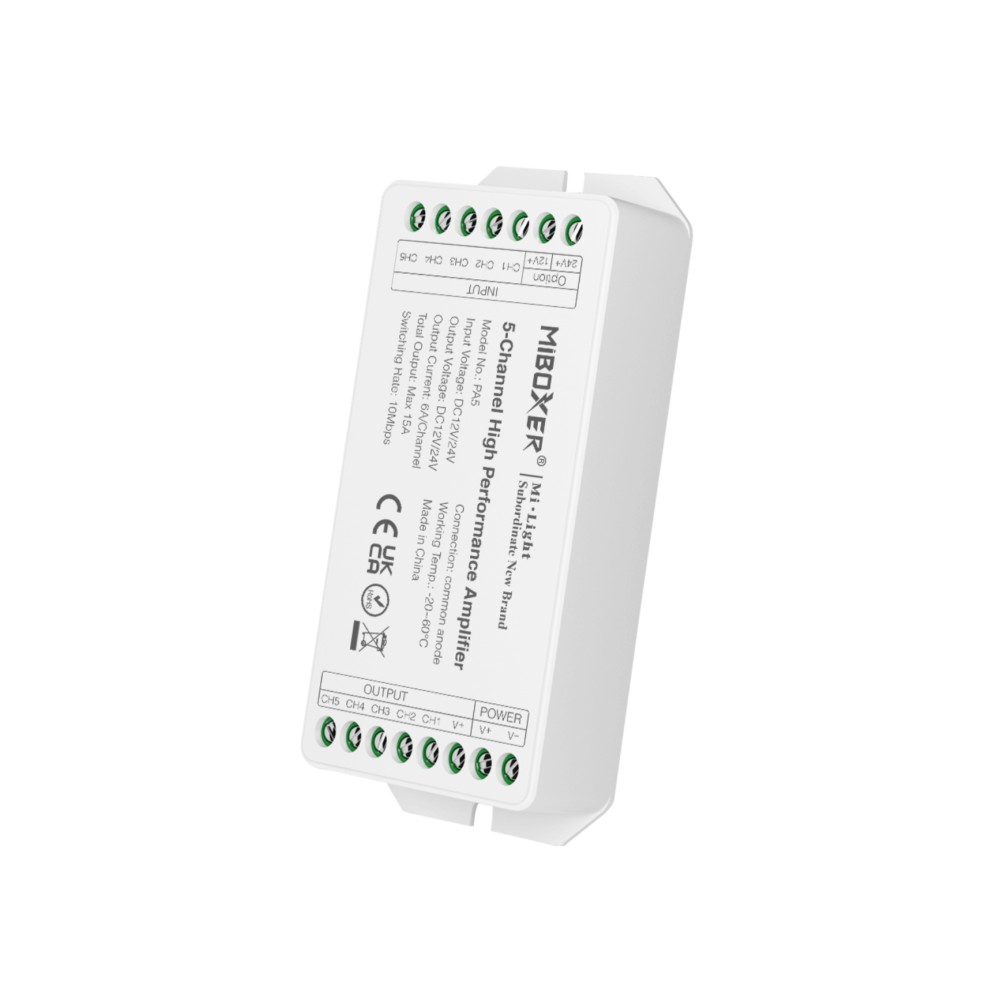 Bộ khuếch đại đèn LED hiệu suất cao 5 kênh 6A 12-24VDC OEM - PA5 slide 3