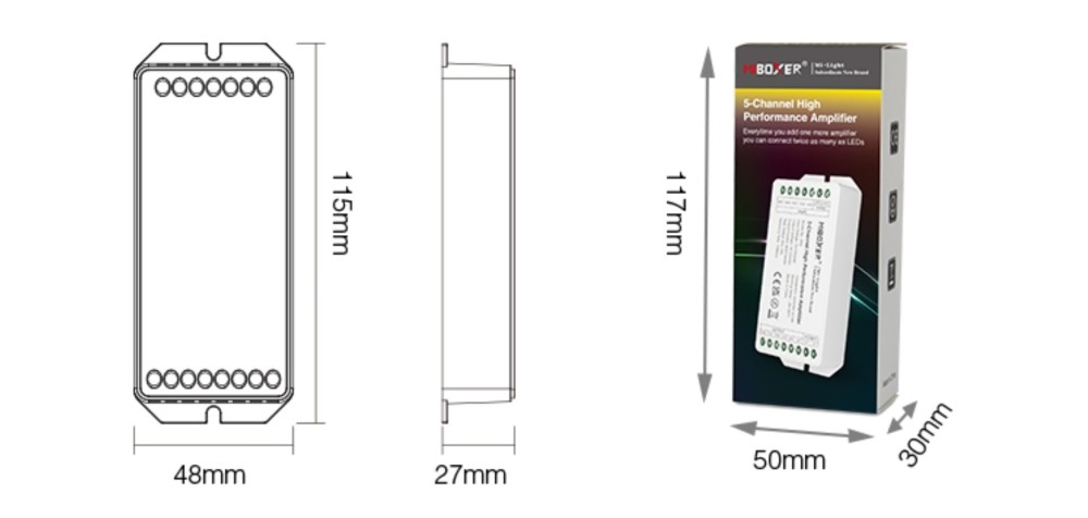 Bộ khuếch đại đèn LED hiệu suất cao 5 kênh 6A 12-24VDC OEM - PA5 slide 4