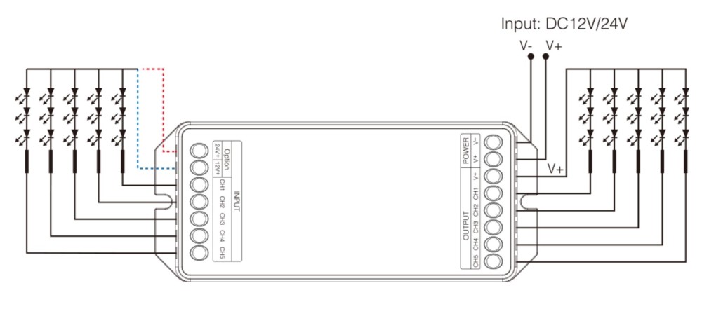 Bộ khuếch đại đèn LED hiệu suất cao 5 kênh 6A 12-24VDC OEM - PA5 slide 5