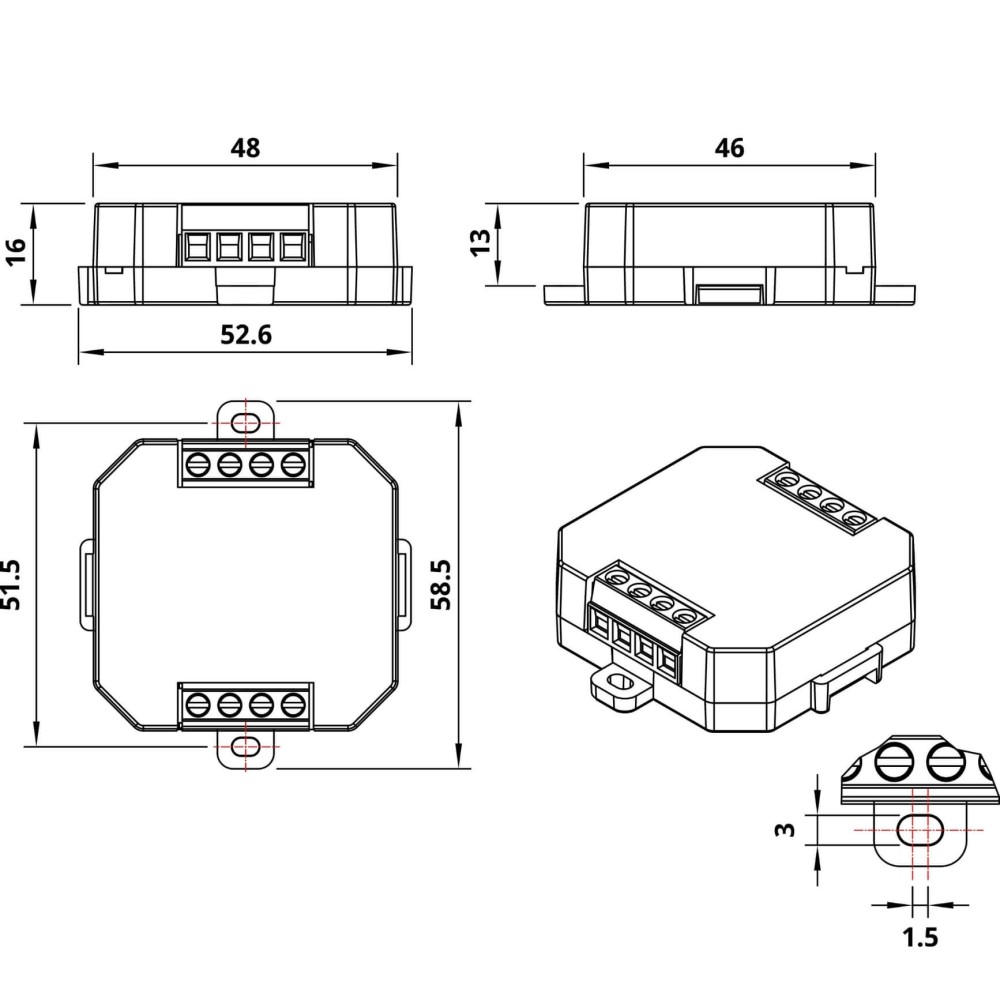 Bộ module nút nhấn Casambi 4 kênh Olfer - CBU-4P slide 5