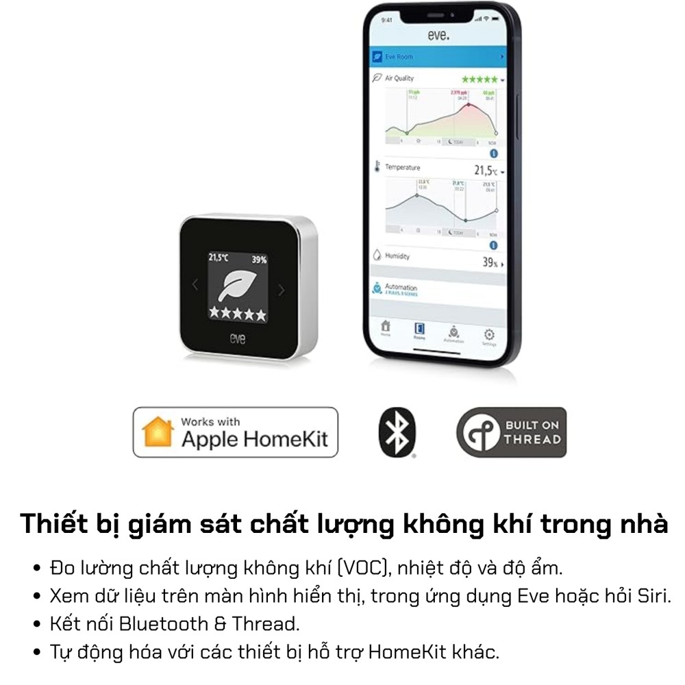 Cảm biến chất lượng không khí Eve Room VOC, Thread, Apple Home  - 20EBS9901 slide 3