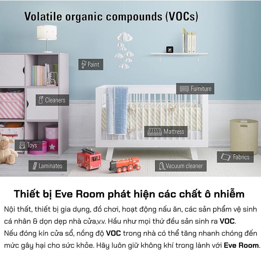 Cảm biến chất lượng không khí Eve Room VOC, Thread, Apple Home  - 20EBS9901 slide 5