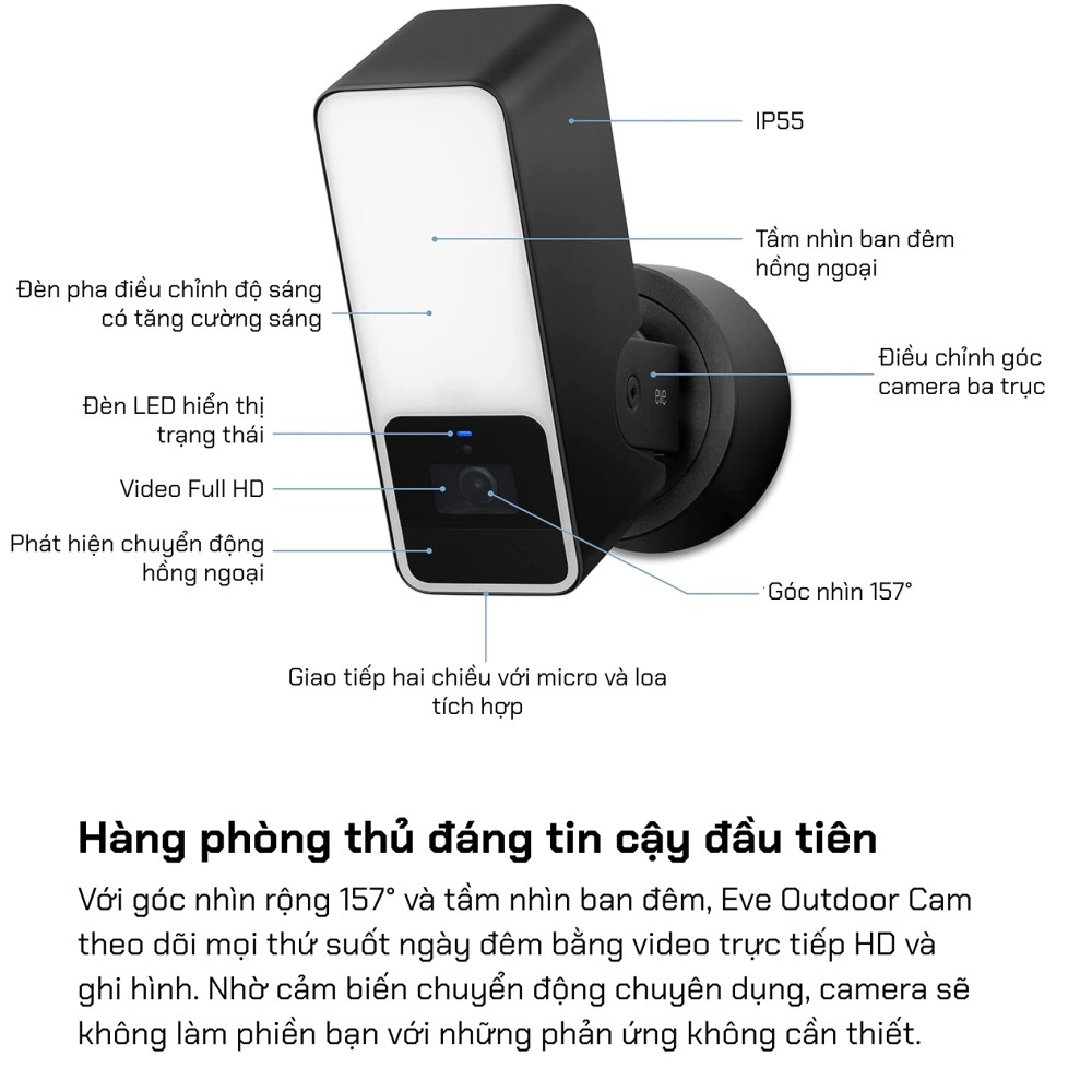 Camera ngoài trời ‎IP55 Eve Outdoor Cam Wi-Fi (2.4 GHz) - 20ECA4101 slide 8