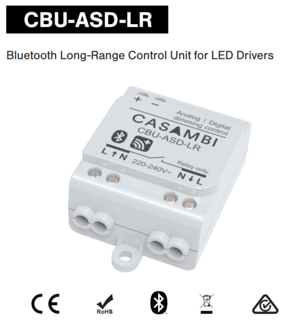Bộ điều khiển LED drivers DALI & 0-10V Bluetooth Casambi - CBU-ASD-LR slide 3