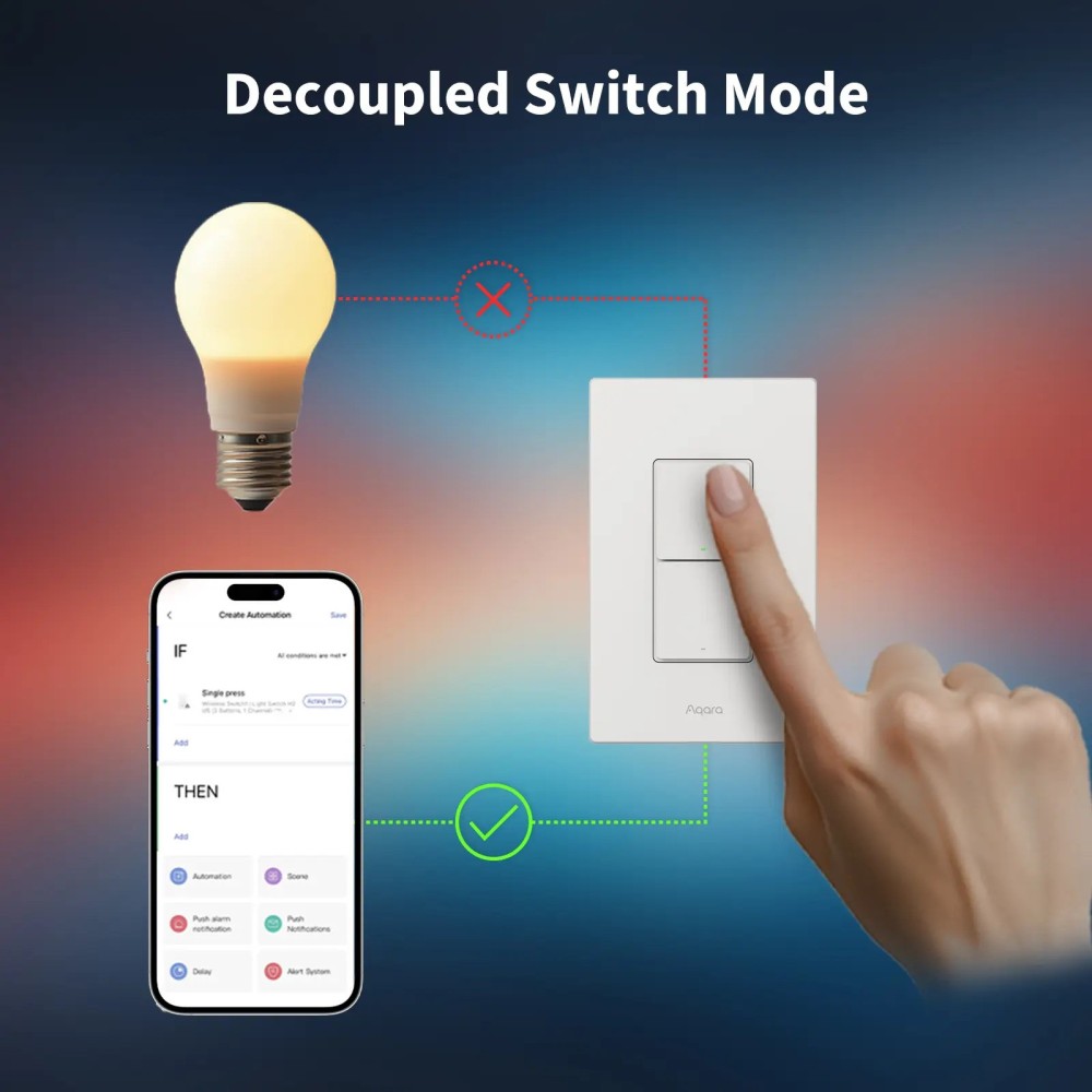 Công tắc chữ nhật H2 (US) - 2 nút 2 kênh Matter Aqara - WS-K03E slide 3