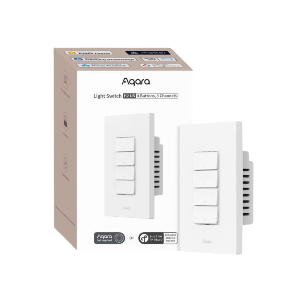 Công tắc chữ nhật H2 (US) - 4 nút 3 kênh Matter Aqara - WS-K04E slide 1