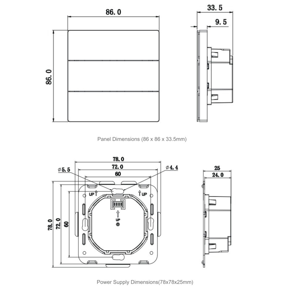 Bảng điều khiển 6 phím có cảm biến tiệm cận, 2 ngõ ra ON/OFF Casambi Vlinca - VBA-SSR6 slide 3