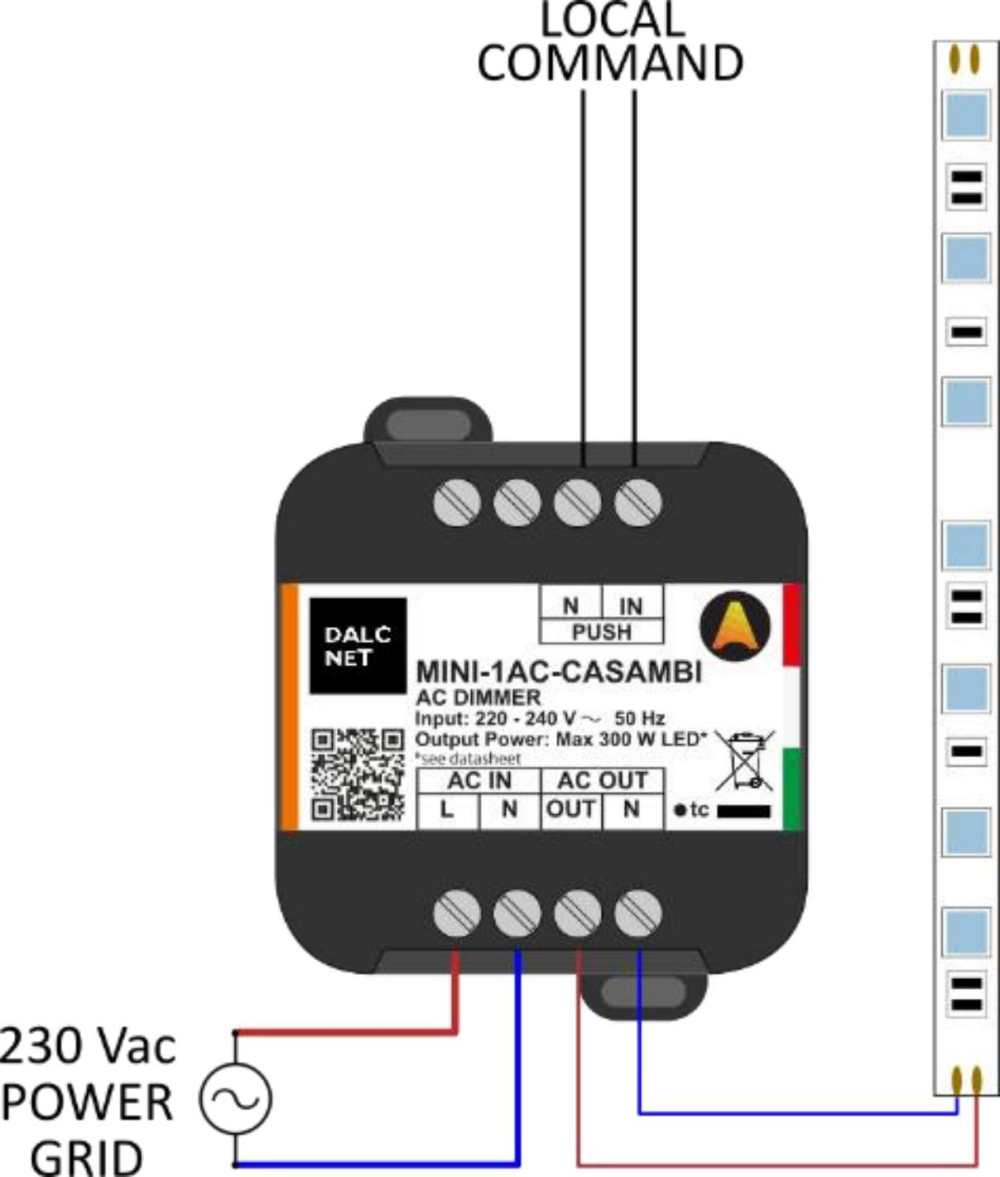 Bộ điều khiển dimmer Triac Casambi 1 kênh DALCNET - MINI-1AC-CASAMBI slide 1