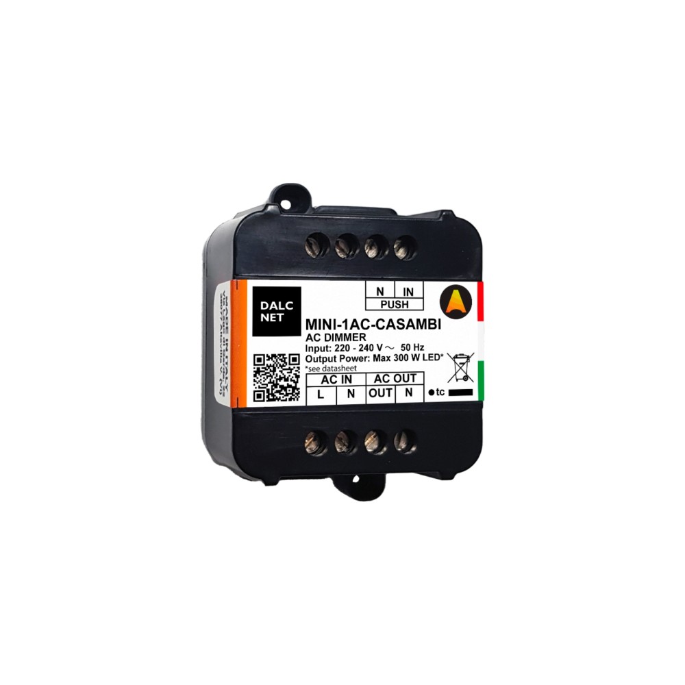 Dimmer LED AC Casambi 1 kênh, hỗ trợ nút nhấn Casambi - MINI-1AC-CASAMBI