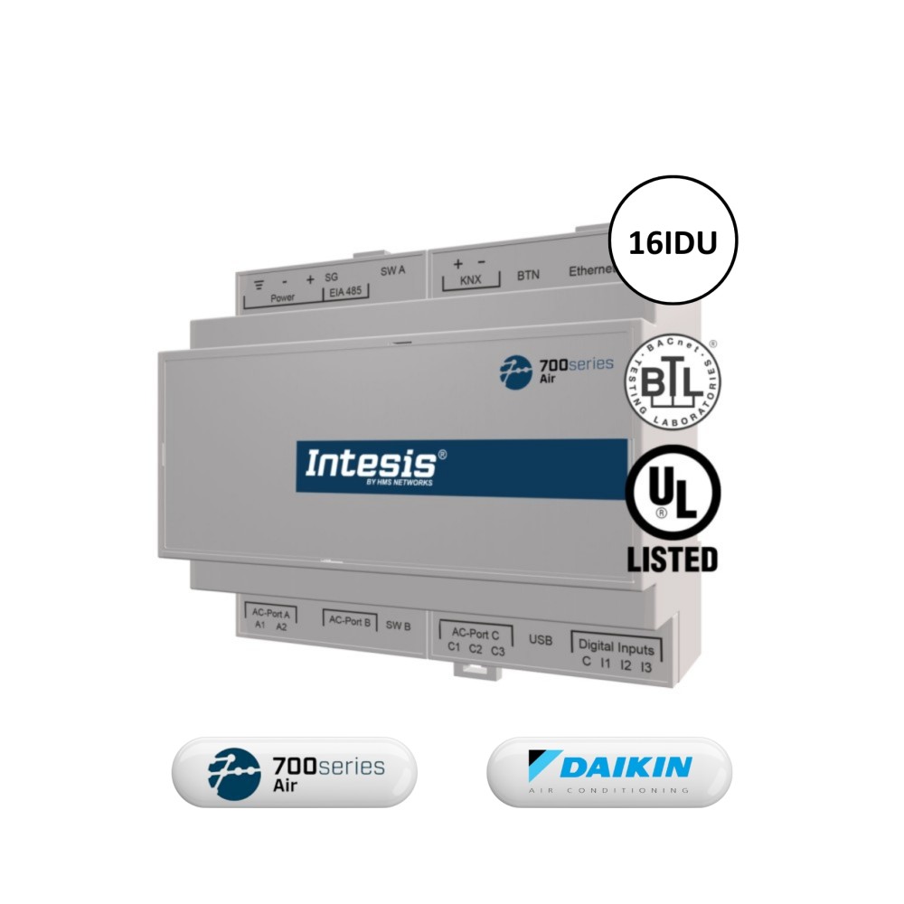 Gateway điều hòa không khí Daikin F1F2 KNX 700 series, max 16 dàn lạnh Intesis - IN770AIR00SO000-DAIKIN