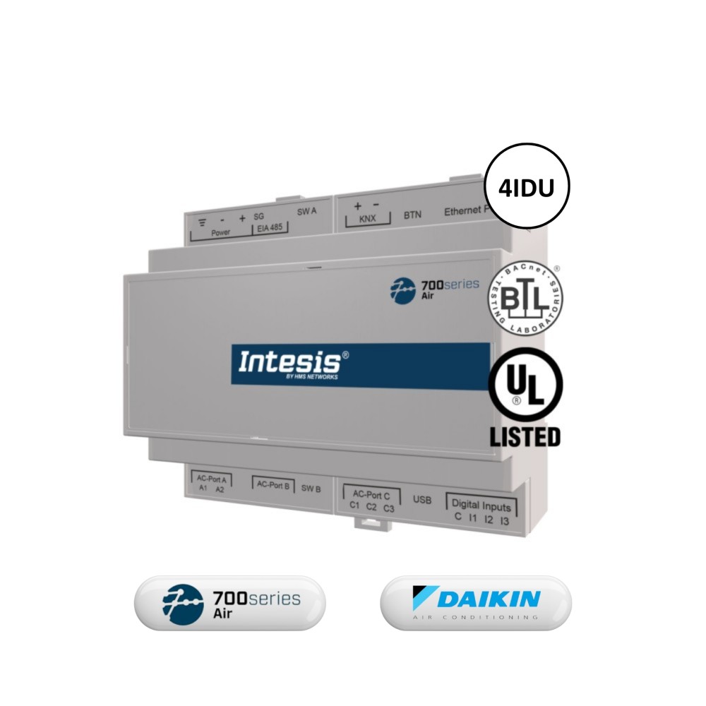 Gateway điều hòa không khí Daikin F1F2 KNX 700 series air, max 4 dàn lạnh Intesis - IN770AIRXXSO000-DAIKIN