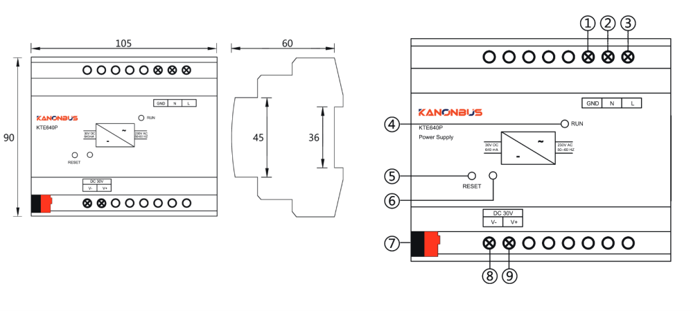 Bộ cấp nguồn hệ thống KNX Kanonbus - KTE640P slide 2