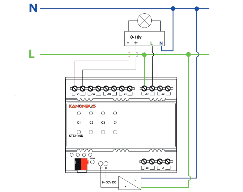 Bộ điều khiển chiếu sáng 0/1-10V KNX Kanonbus - KTE4110D slide 2