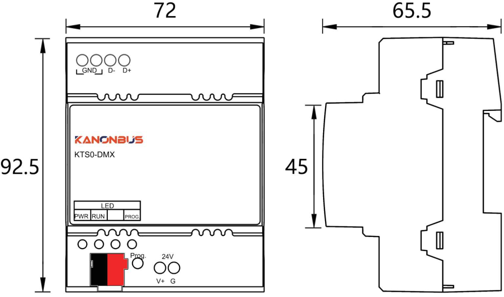 Bộ điều khiển KNX gateway DMX Kanonbus - KTS0-DMX slide 1