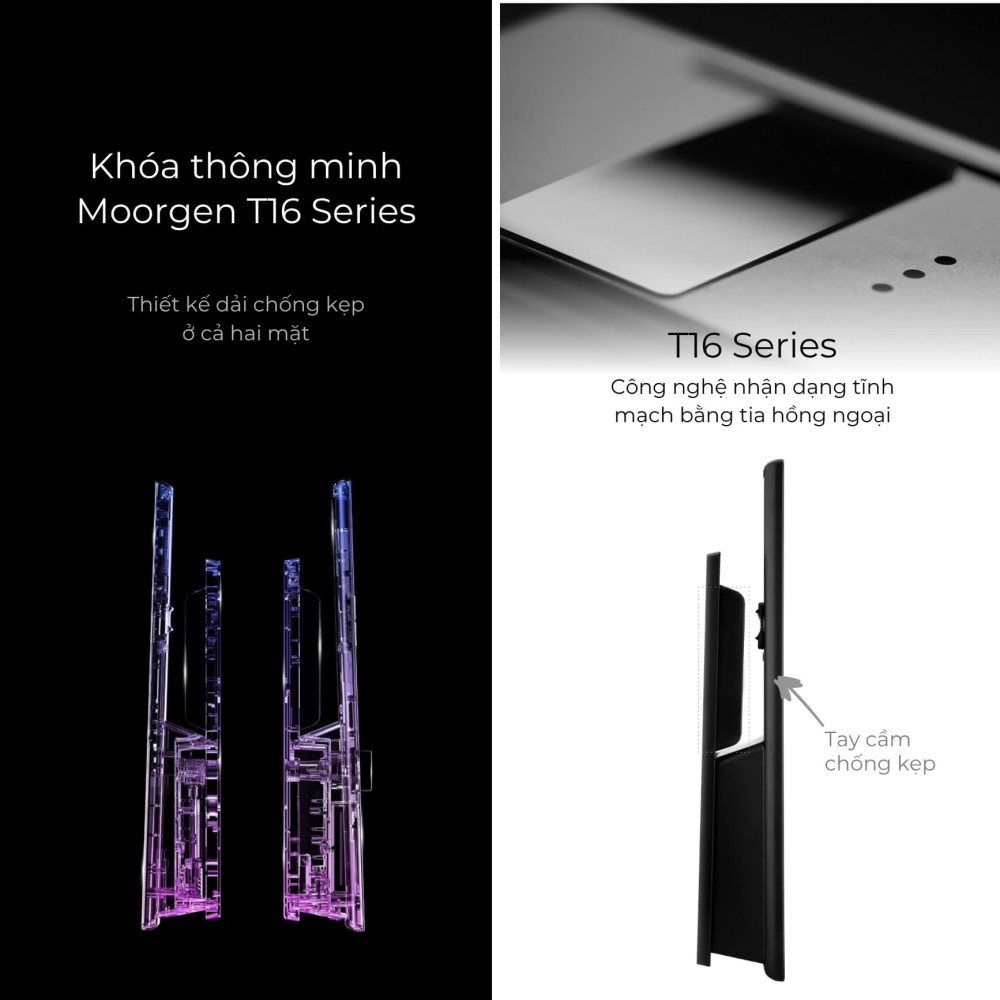 Khóa cửa thông minh vân tay tĩnh mạch T16 Moorgen 6