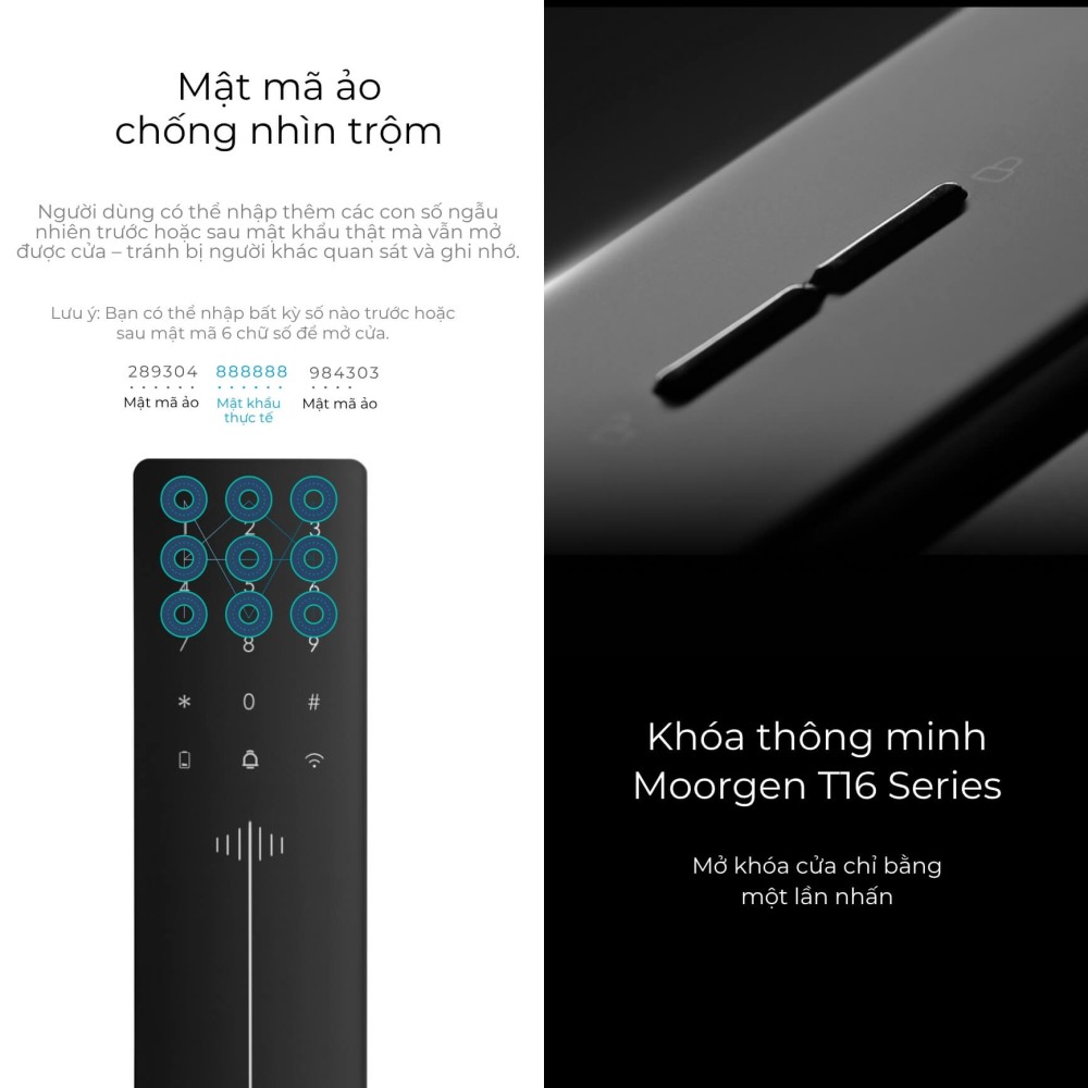 Khóa cửa thông minh vân tay tĩnh mạch T16 Moorgen 7