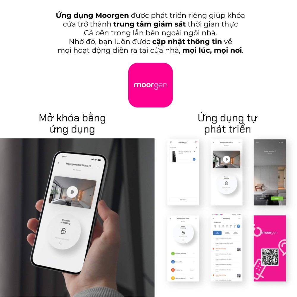 Khóa cửa thông minh vân tay tĩnh mạch T3+ Moorgen 6