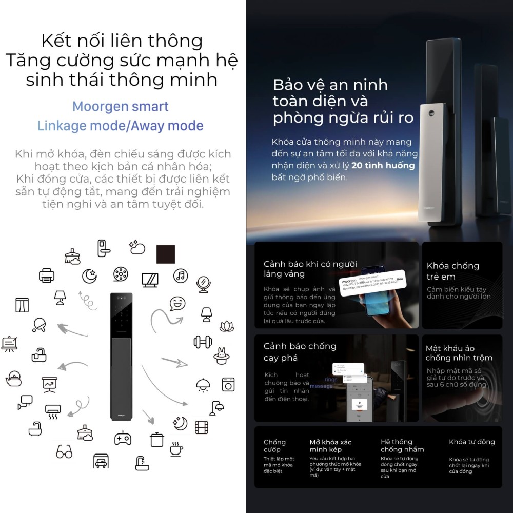 Khóa cửa thông minh vân tay tĩnh mạch T5+ Moorgen 6