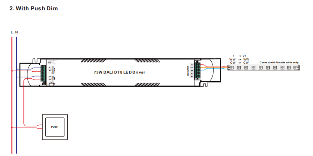 LED driver 75W 2CH 24VDC DALI DT8 Sunricher - SRP-2309-24-75LCVT slide 4