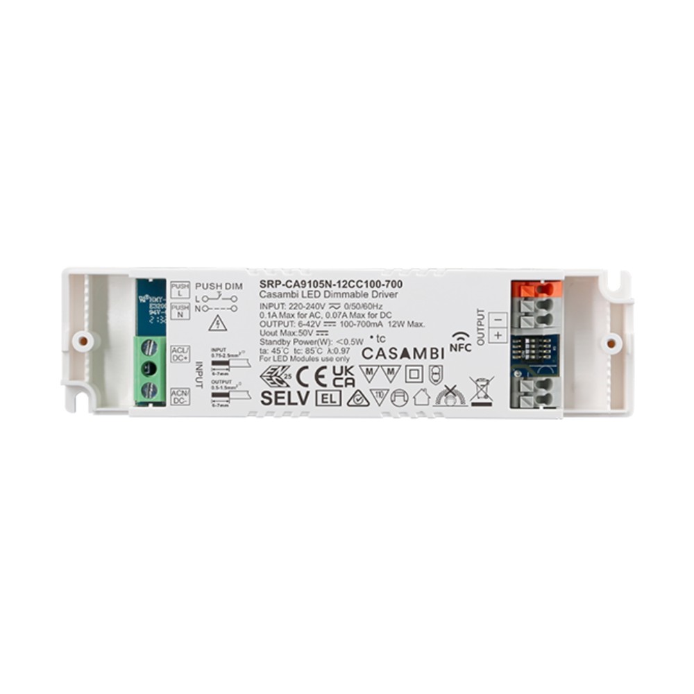 LED Driver CC Casambi 12W 6-42V 1 kênh NFC - SRP-CA9105N-12CC100-700 slide 1