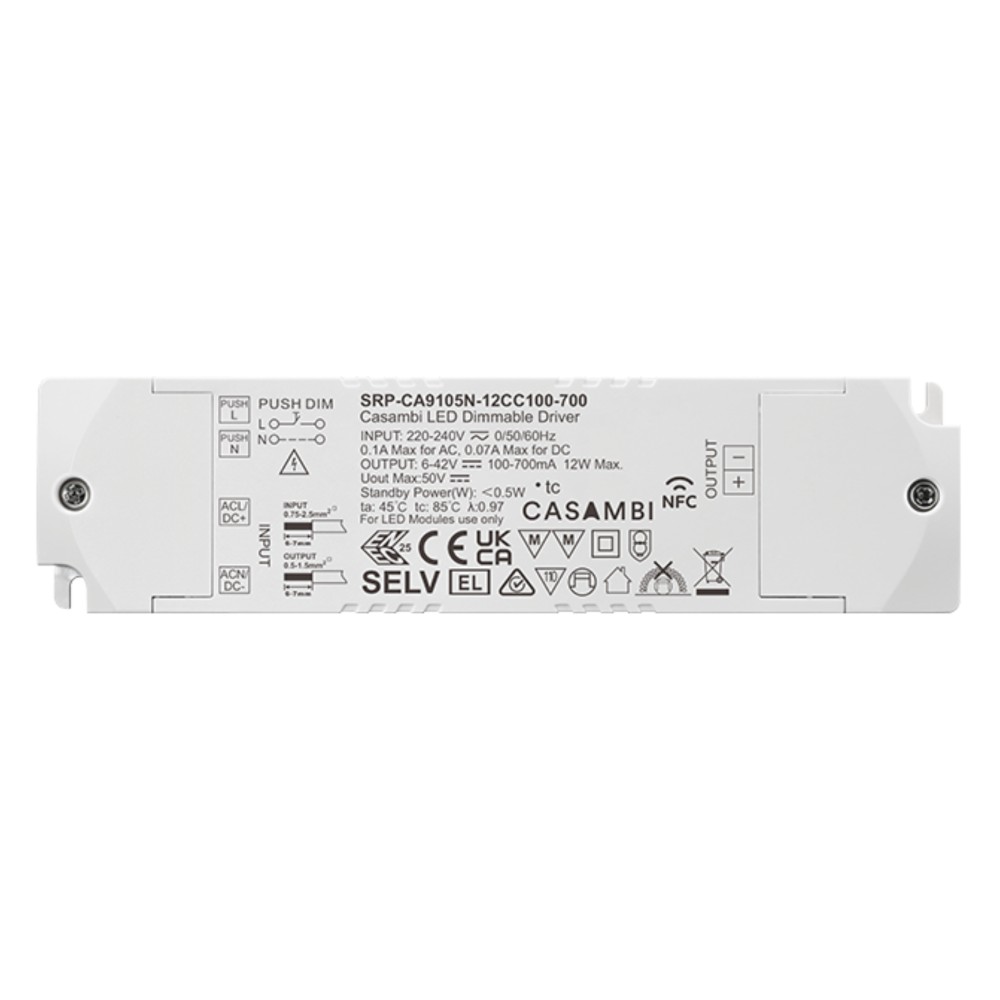 LED Driver CC Casambi 12W 6-42V 1 kênh NFC - SRP-CA9105N-12CC100-700 slide 3