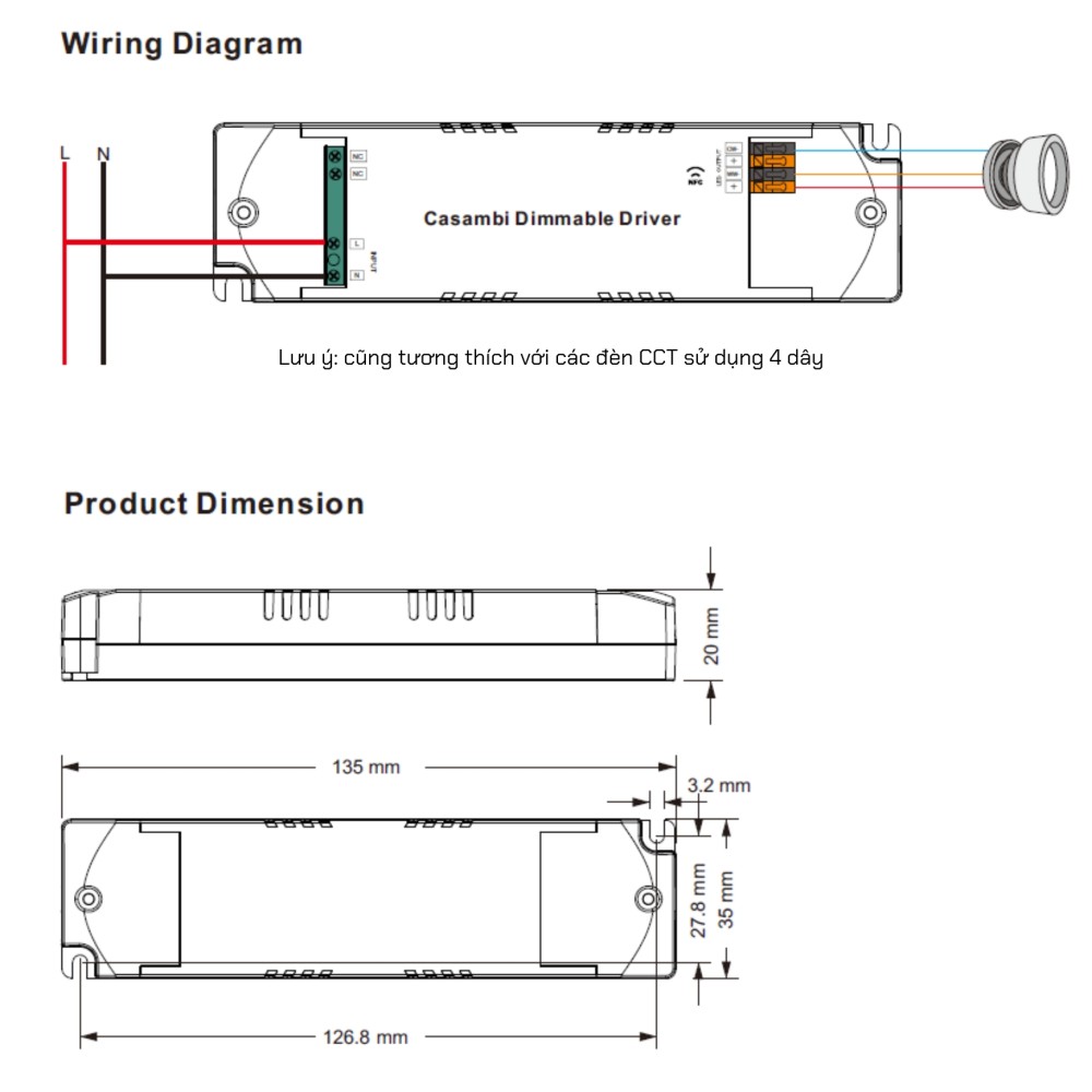 LED Driver CC Casambi 12W 6-42V 2 kênh NFC - SRP-CA9105N-12CCT100-700 slide 3